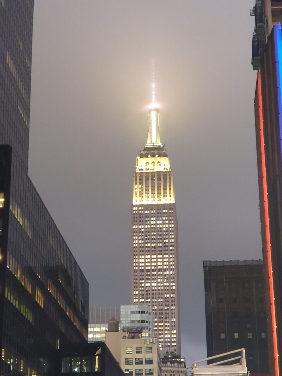 L'Empire State Building à New-York vue la nuit