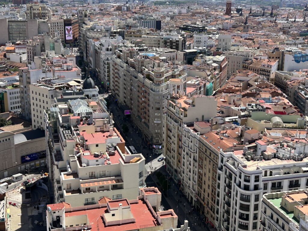 Vue de la Gran Via à Madrid